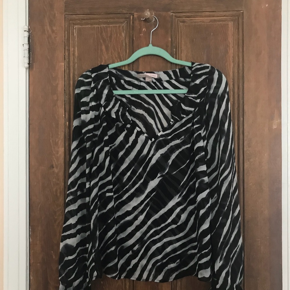 Black and white blouse